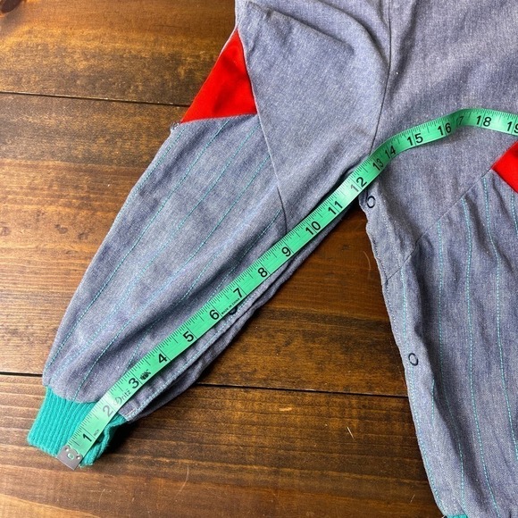 VINTAGE 80? Disney Winnie The Pooh Blue Red Bib Overalls Made in USA Baby 18-24M - Picture 13 of 14